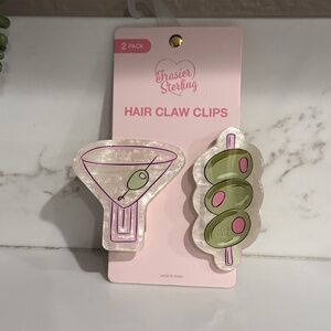 Frasier Sterling Martini & Olives Set Of 2 Claw Clip
